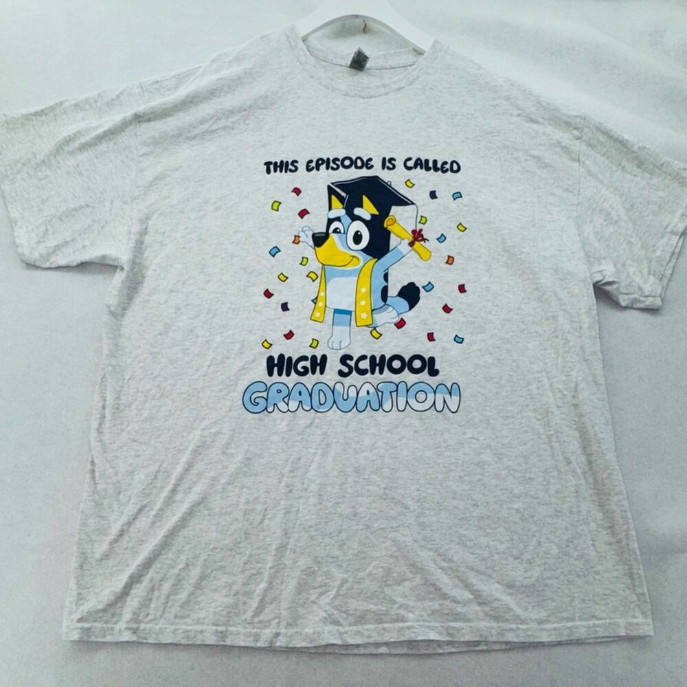 NWOT Bluey This Episode is Called High School Graduation T-Shirt Grey 2XL